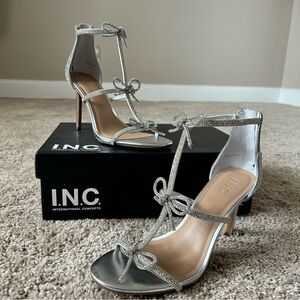 INC International Concepts Silver Stiletto Heels